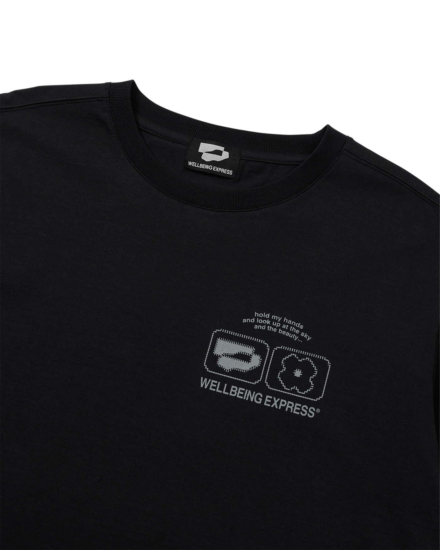 韓国人気[WELLBEING EXPRESS] WELLBEING IS BETTER HALF SLEEVE WELLBEING EXPRESS Layered Logo Half Sleeve